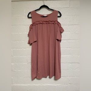 Pastel Pink Cold Shoulder Dress